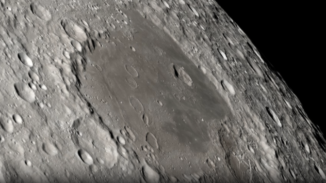 The moon's surface as captured by NASA's Lunar Reconnaissance Orbiter.